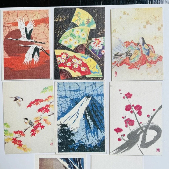 Chikyu Card Asian Influence Art Notecards No Envelopes 2.5 x 3.5 Inch 8 Pieces - Picture 5 of 7